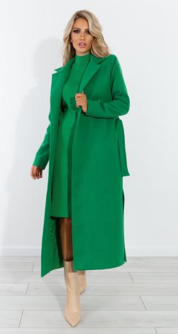 Cashmere coat with slits