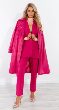 Bright eco leather trench coat