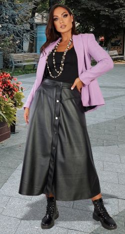 Fashionable skirt made of eco-leather