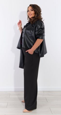 Loose fit eco leather jacket