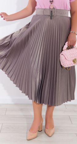 Pleated silk skirt
