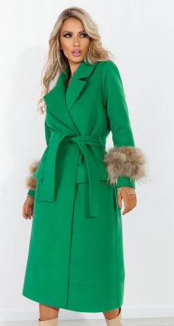 Coat with natural fur