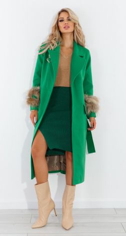 Coat with natural fur