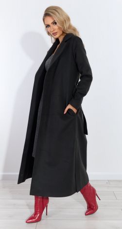 Cashmere coat with slits