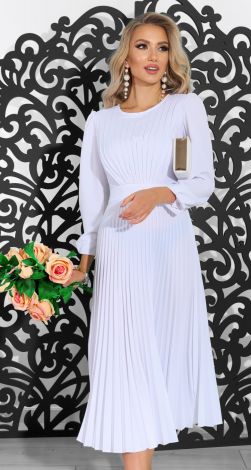 elegant white dress pleated