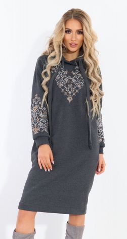 Warm dress with embroidery