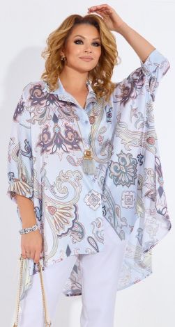 Elegant silk blouse with a free cut