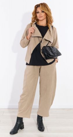 Stylish suede suit with trousers