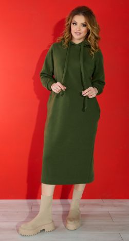 Warm long dress with fleece