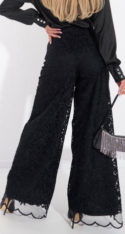 Dressy trousers made of embroidered fabric