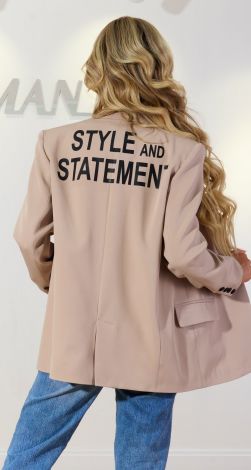 Stylish beige oversized jacket