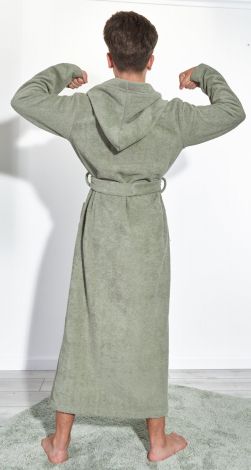 Подростковый махровый халат с капюшоном