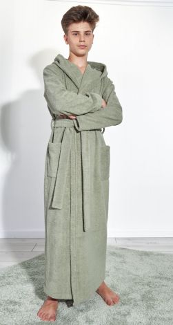 Підлітковий махровий халат з капюшоном