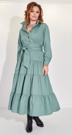 Cotton dress with frills
