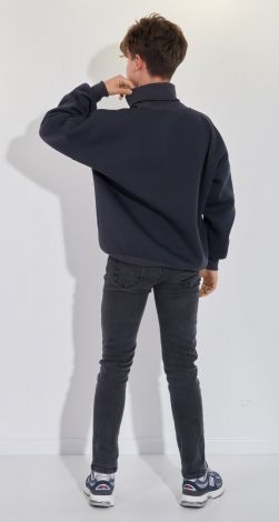Warm hoodie with a high neck