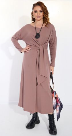 Jersey dress with pile
