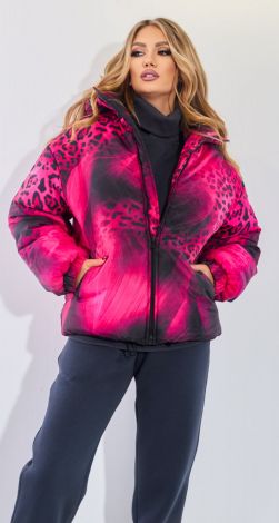 Pink jacket with a print
