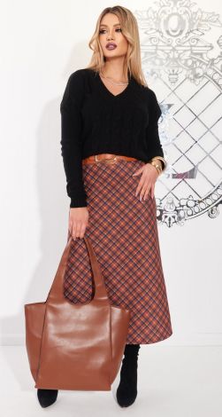 Fashionable checkered skirt