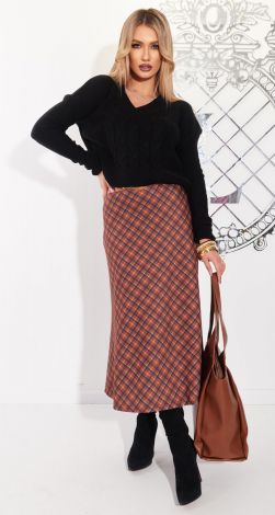 Fashionable checkered skirt
