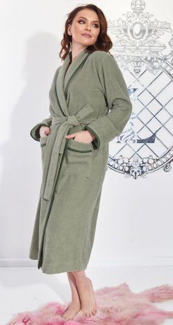 Cotton terry dressing gown