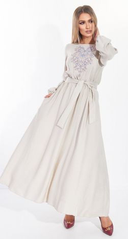 Linen dress with embroidery