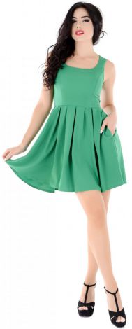 Sleeveless green cute summer dress