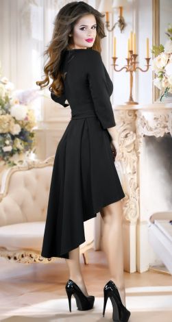 Асиметрична чорна нарядна сукня