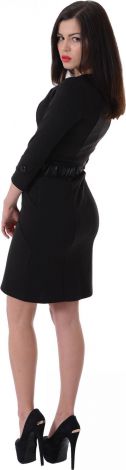 Елегантна офісна сукня чорного кольору з довгим рукавом