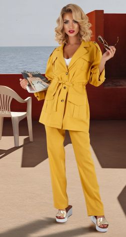 Linen suit with safari jacket