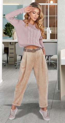 Eco suede trousers