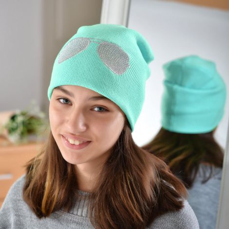 Hat for girls color mint