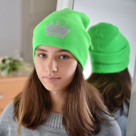 Hat for girls bright green