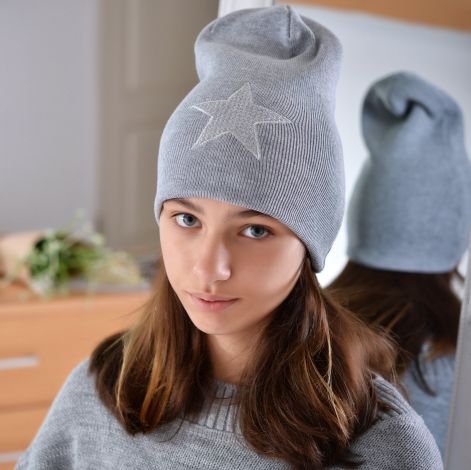 Hat for girls gray