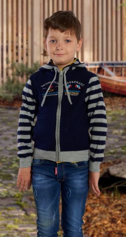 Jacket for a boy with a hood