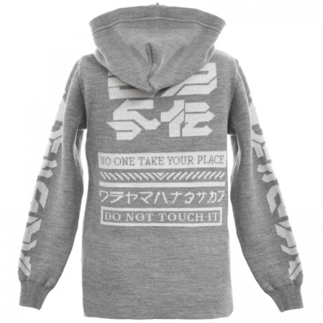 Hoodie with hieroglyphs gray