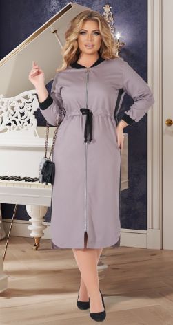 Stylish plus size dress with a zipper