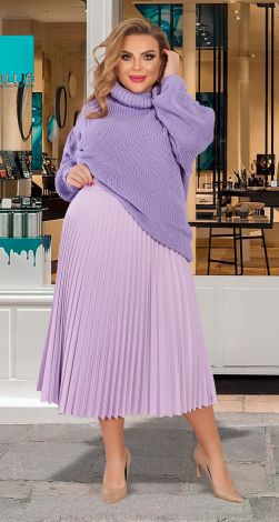 Plus size pleated long skirt