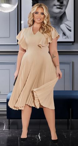 Plus size summer dress with pleated skirt