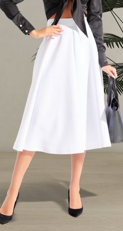 Flared white skirt