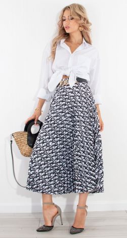 Stylish pleated skirt with print
