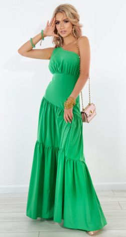 Длинное зеленое платье