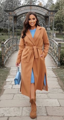 Кашемировое пальто с разрезами