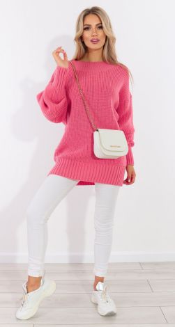 Knitted sweater with scarf