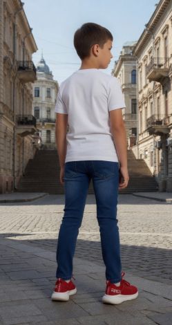 Ripped jeans for boys — stylish blue jeans with distressed details, ages 3–10