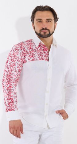 Льняная мужская рубашка вышиванка