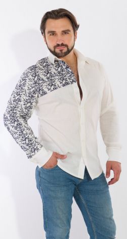 Льняная мужская рубашка вышиванка