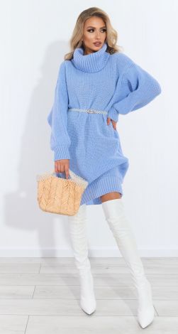 Вязаный объёмный свитер платье