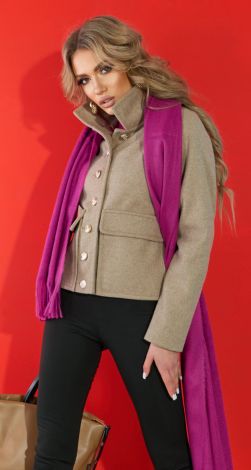 Cropped cashmere coat
