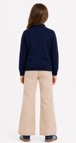 Blue girls' cardigan with ornament