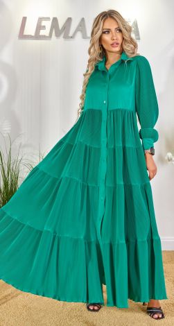 Pleated silk dress